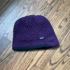 Patagonia purple beanie hat